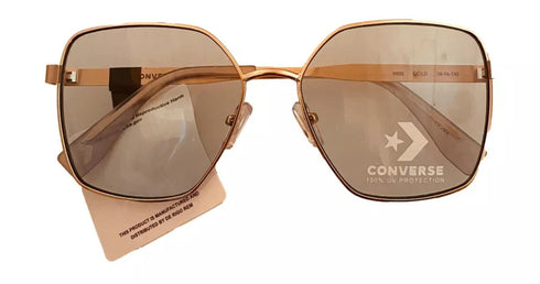 Converse Gold Womens Sunglass Gold Square Blue Gradient Lens H095
